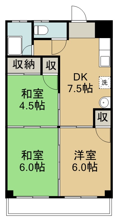 伊藤コーポ 403号室 間取り