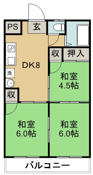 菅原コーポ 303号室 間取り