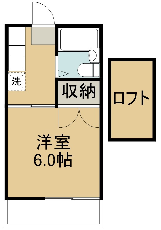 サニーコート 206号室 間取り