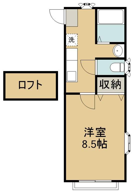 ホワイトキャッスル遠見塚１５番館 101号室 間取り