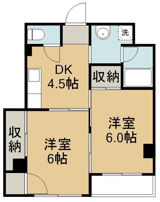 五輪コーポ 402号室 間取り