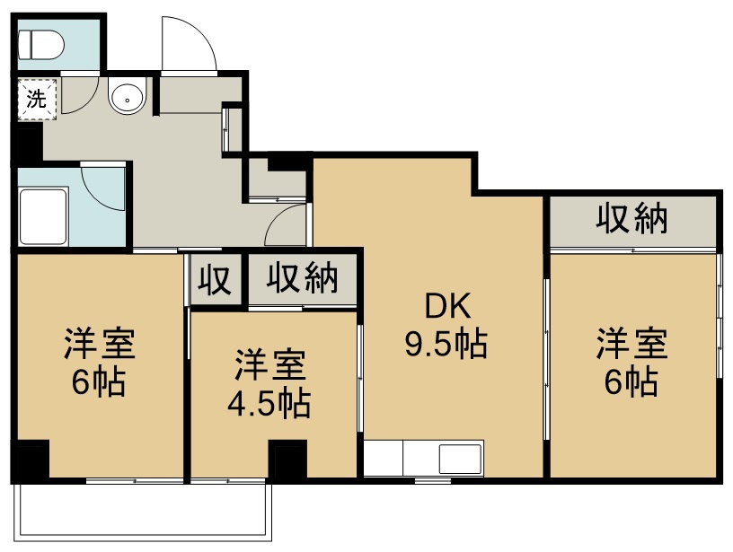 五輪コーポ 403号室 間取り