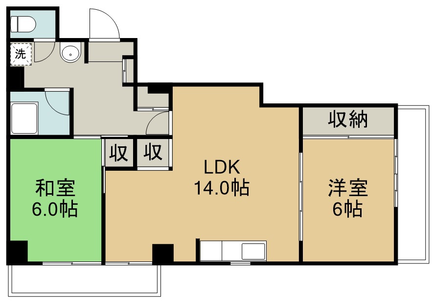 五輪コーポ 303号室 間取り