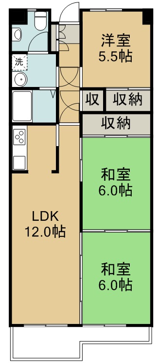 ラバレー東仙台 203号室 間取り