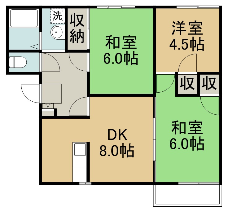 ファーストパレス福室 202号室 間取り