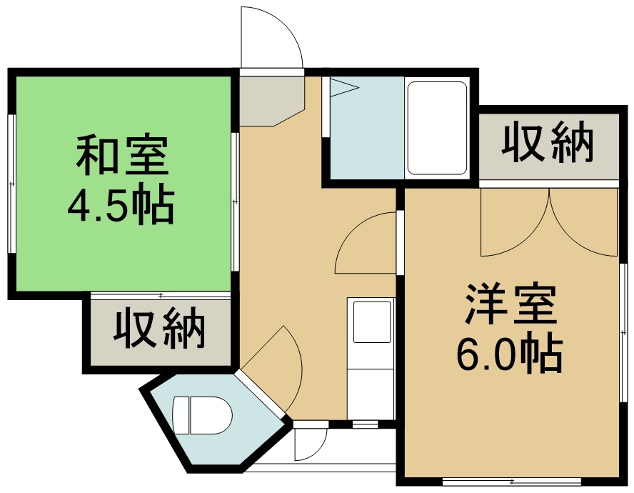 ソレイユ宮城野 402号室 間取り