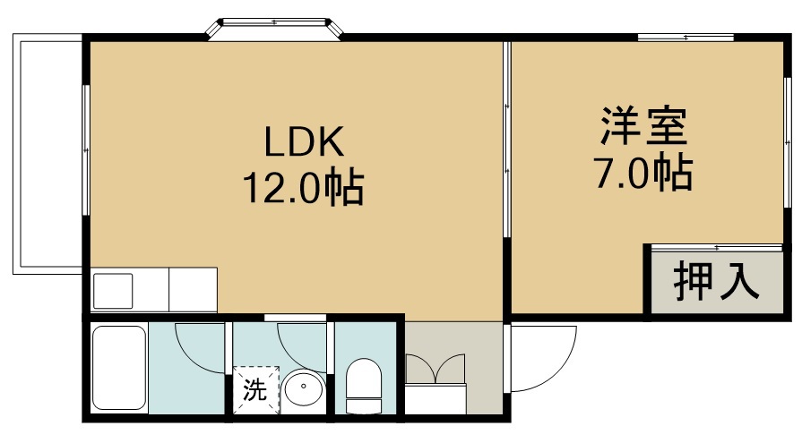 第６グリーンハイツ 102号室 間取り