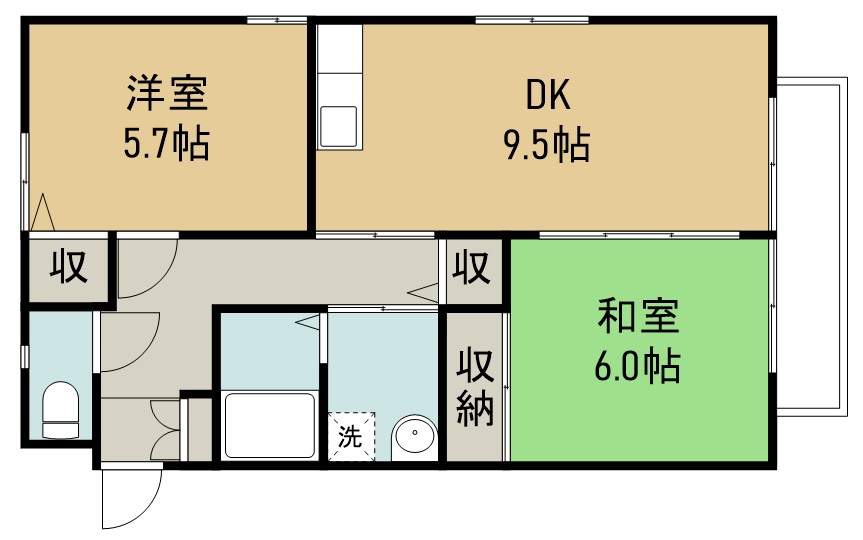 レトアＤ棟 201号室 間取り