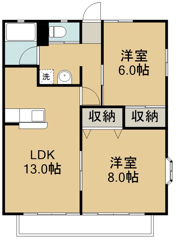 アメニティ・アーバン仙台Ⅰ 202号室 間取り