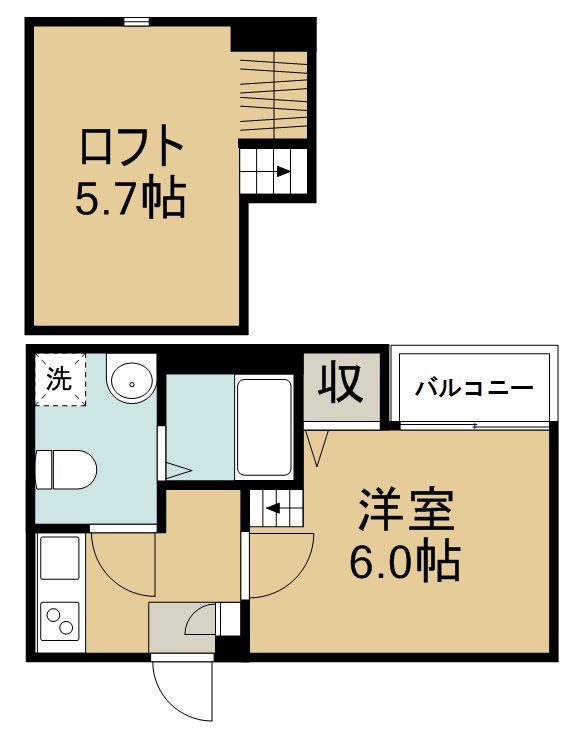 シャンテスクエア保春院前丁Ⅱ 203号室 間取り