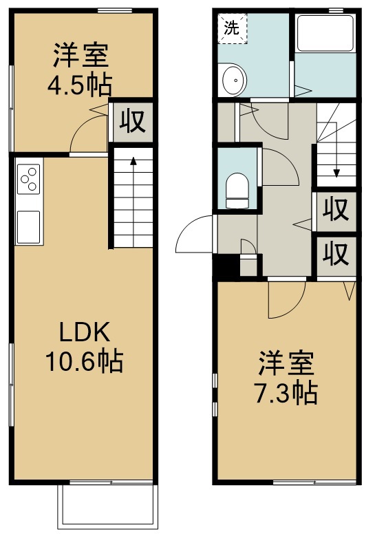 タウンハウス白萩 111号室 間取り