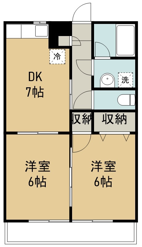 メゾン若林 307号室 間取り