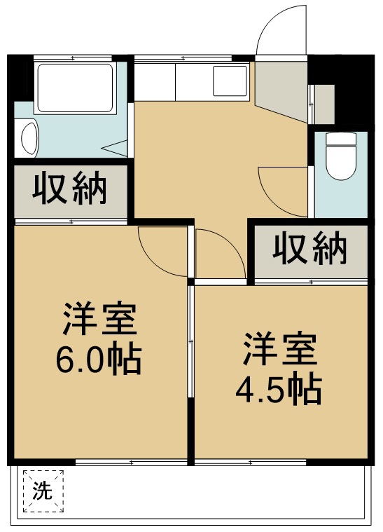 三和コーポ 402号室 間取り