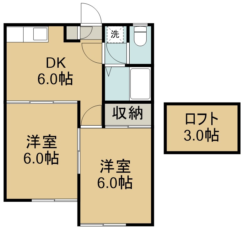 レオパレス沖野第３ 202号室 間取り