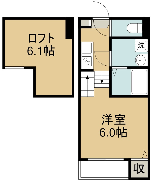 Ａｚｕｌ　Ｐｒｅｍｉｏ 203号室 間取り