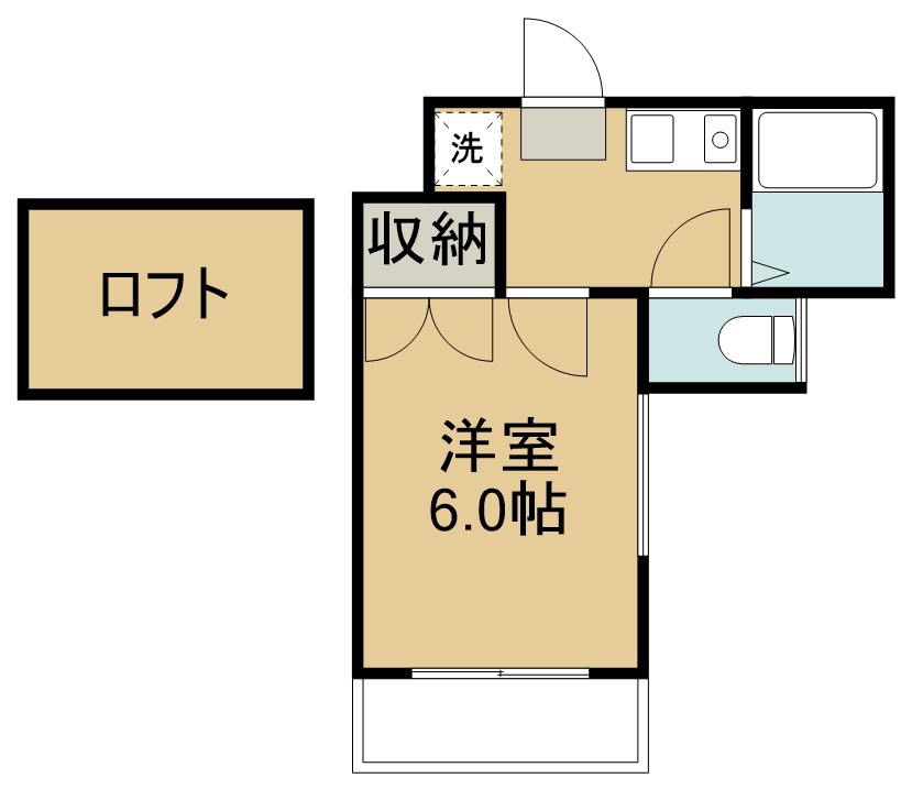 レオパレス三百人町 201号室 間取り