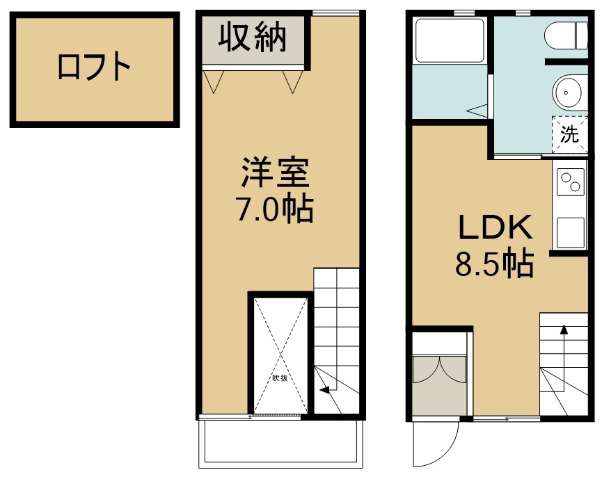 エクセルシャトーＧＯＵＫＥⅤ　Ｂ 11号室 間取り