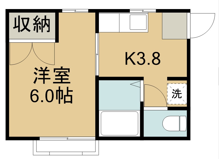 グリーンハイム 203号室 間取り