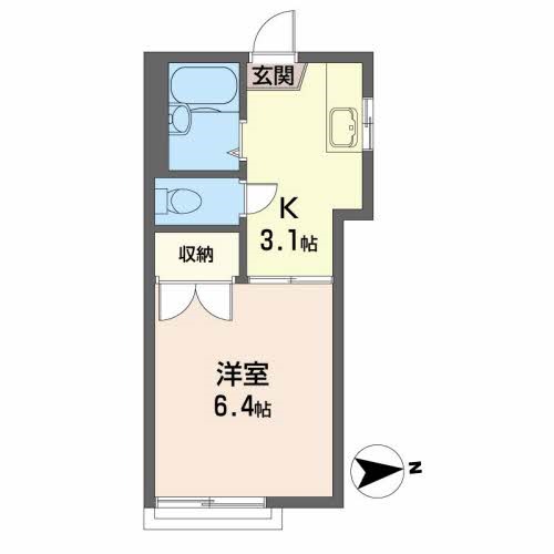 グリーンハイム 202号室 間取り