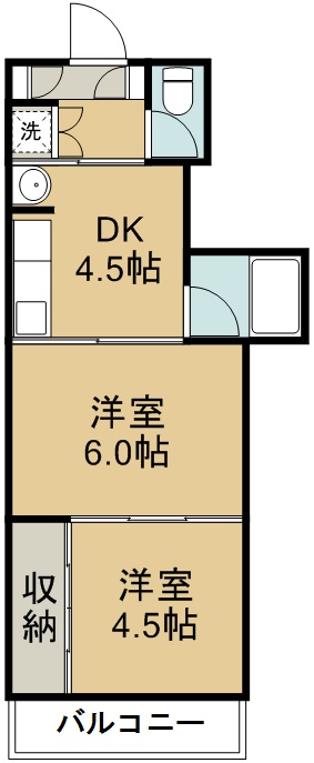 クレスト連坊 607号室 間取り