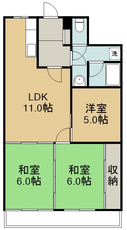 ライオンズマンション大和 1204号室 間取り