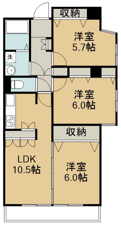 ロイヤルパレス仙台駅東 801号室 間取り