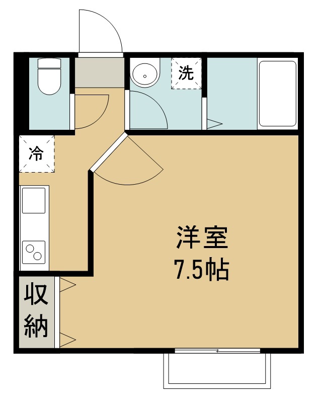 アスコット連坊駅前Ⅱ 101号室 間取り