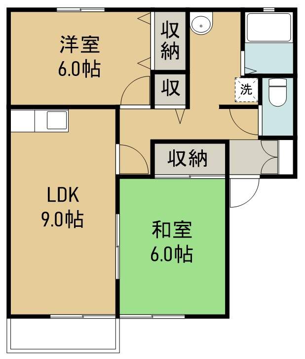 パーシヴ遠見塚Ｅ 201号室 間取り