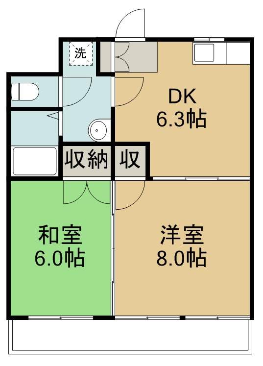 サンライズハニー 203号室 間取り