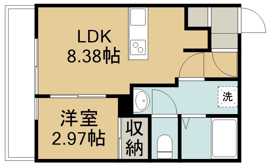 ユイシア大和町 101号室 間取り