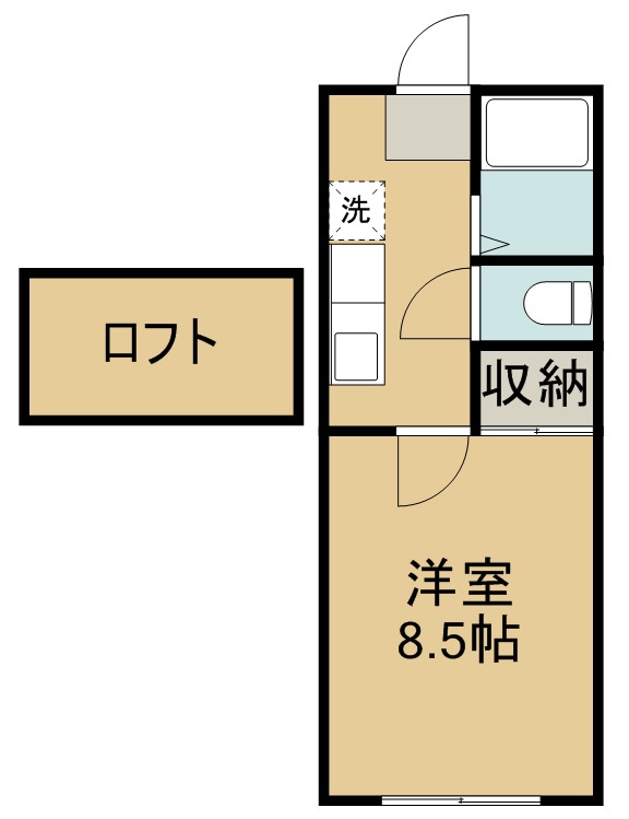 ホワイトキャッスル蒲町Ⅱ 205号室 間取り