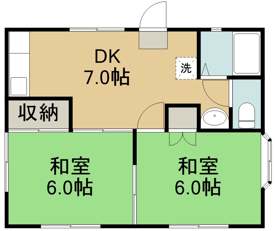 コーポ柳沢 1号室 間取り