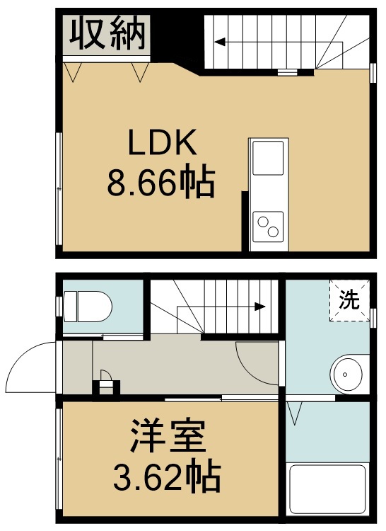 イニシアティブ原ノ町 C号室 間取り