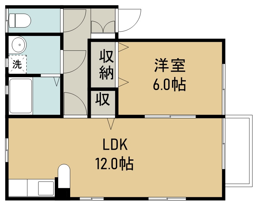 ハピネス連坊Ａ 101号室 間取り