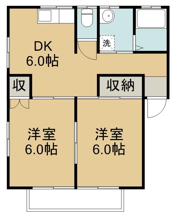 コーポチャイルド 202号室 間取り