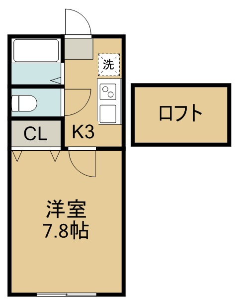 ホワイトキャッスル蒲町ビレジＢ棟 205号室 間取り