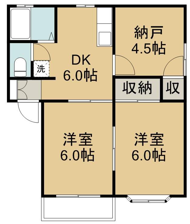 クレインハウスＡ棟 102号室 間取り