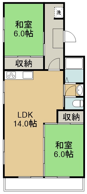 東仙台ガーデンハイツⅣ 207号室 間取り