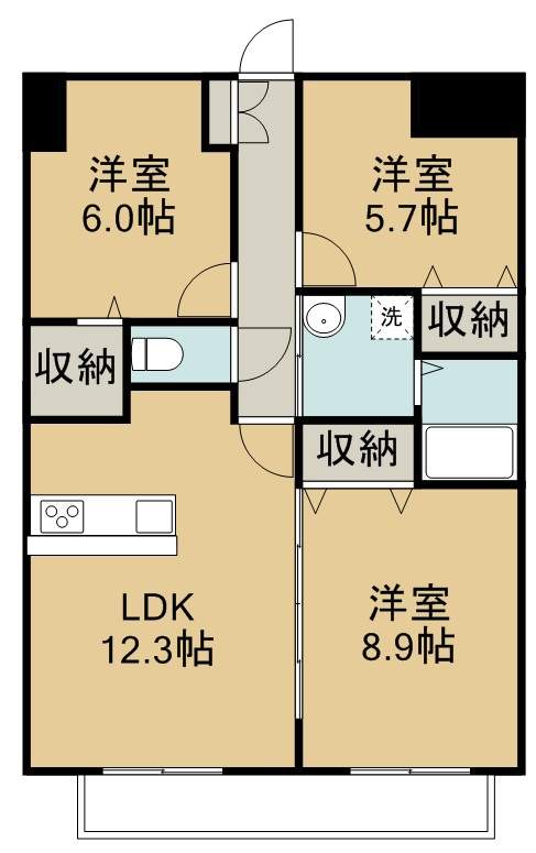 アークデュオ仙台苦竹 間取り図