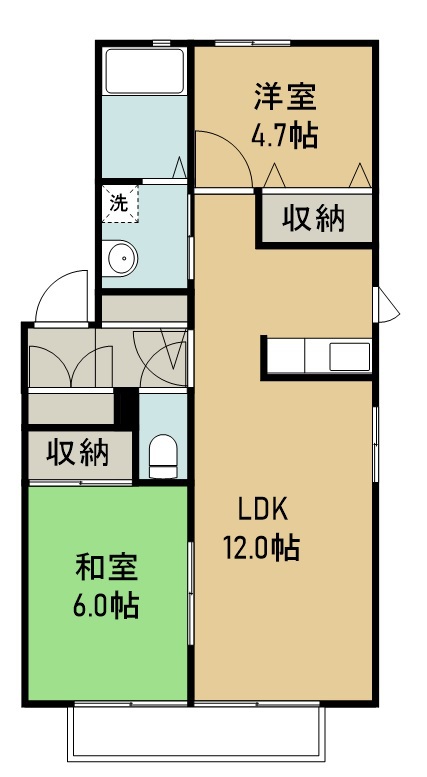 セフィラ福田町六番館 201号室 間取り