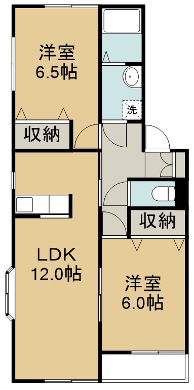 パストラル岡田Ａ 202号室 間取り