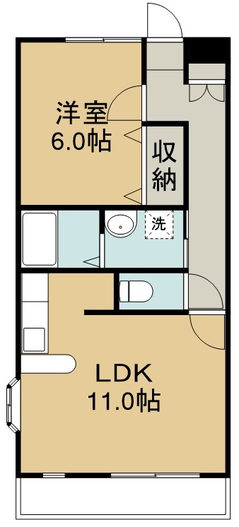 キャステール砂押Ⅲ 103号室 間取り