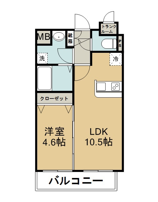 フェリーチェ薬師堂 407号室 間取り