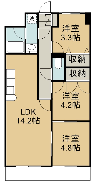 リリーマンション２号館 603号室 間取り