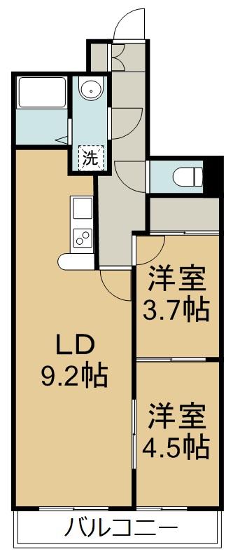 リリーマンション２号館 502号室 間取り