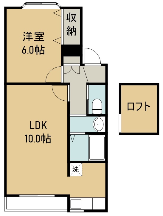 キャステール砂押Ⅰ 206号室 間取り