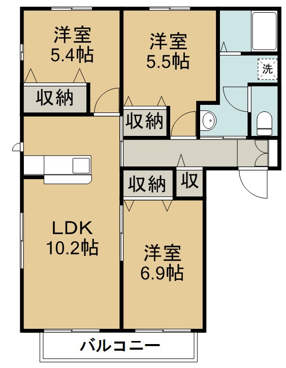 サンビレッヂ・Ｍ五番館 間取り図