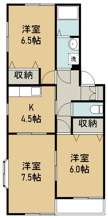 パストラル岡田Ｂ 203号室 間取り