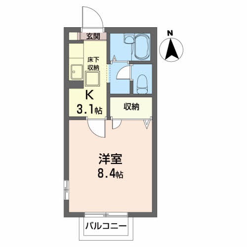 ピエス大和町 101号室 間取り