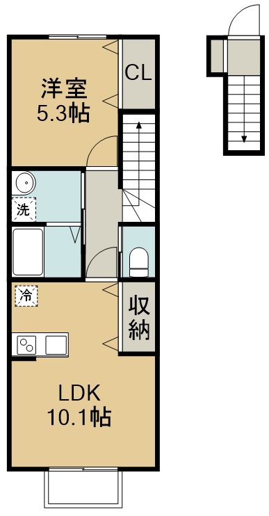 レスタル福室 203号室 間取り